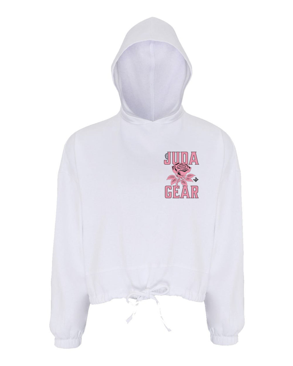 Juda Gear Pink Rose White Hoodie