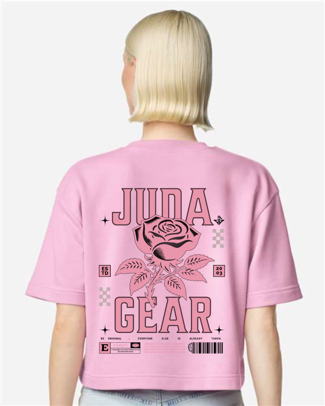 Juda Gear Pink Rose Boxy Crop Top